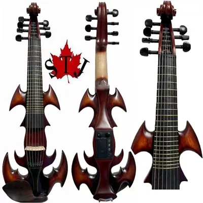 Hand Made SONG Brand 7 Strings 4/4 Electric Violin Inlay Frets Brown Color • $399