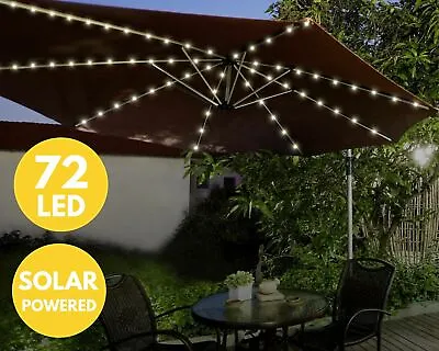 72 LED Solar Parasol Lights – Garden Patio Table Umbrella Fairy Light – Outdoor • £49.99