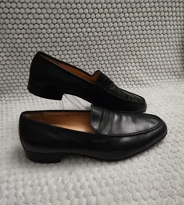 Salvatore Ferragamo Men's Dress Shoes Slip On Black Leather Loafers SZ 11 D • $99.98