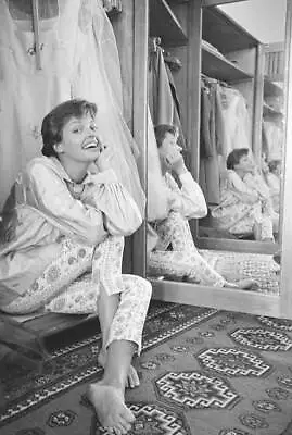 Austrian Actress Nadja Tiller Smiling Beside Mirror During 19th Ve- Old Photo • $5.79