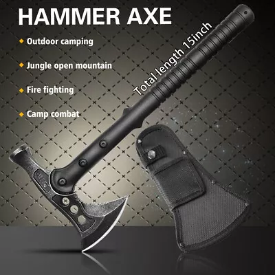 15  Tactical Tomahawk Throwing Hatchet Hammer Axe Fixed Blade Survival Knife US • $29.99