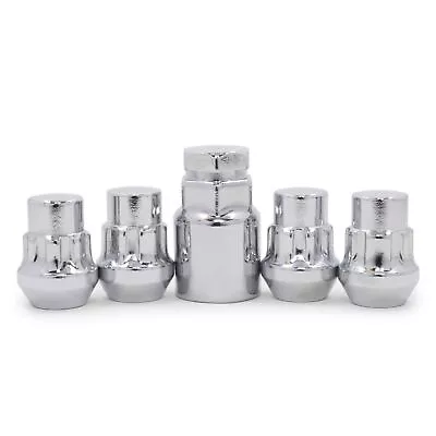 Locking Lug Nuts Wheel Locks Bulge Acorn Cone Seat Chrome 1/2-20 Ford Mustang • $12.97