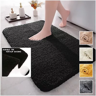 £6.99 • Buy Non Slip Bath Mat Extra Large Shaggy Bathroom Rug Water Absorbent Toilet Mats