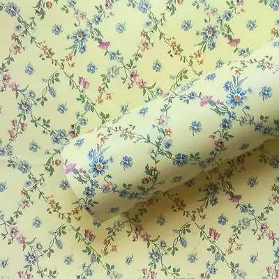 Vintage Yellow Floral Shelf Drawer Liner Self Adhesive Contact Paper Wallpaper  • $27.65