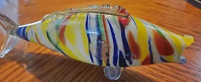 Murano Large Multi Color Fish Glass Figure • $48