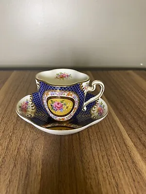 Orchid Designs England Miniature Cup With Saucer Fine Porcelain • $9.99