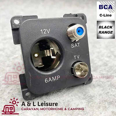 CBE C-line BLACK RANGE 12v TV & Satellite Socket Motorhome Caravan Camper  PO415 • £13.65