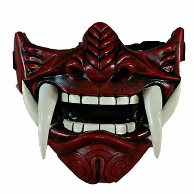 Japanese Monster Devil Hannya Noh Kabuki Demon Oni Samurai Resin Mask Half Face • $12.99