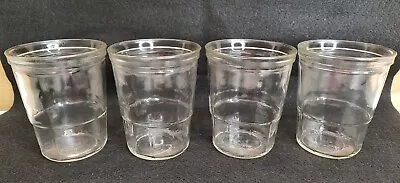 4 Vintage Glass Ball Jelly Jars 3.5  Tall • $14.95