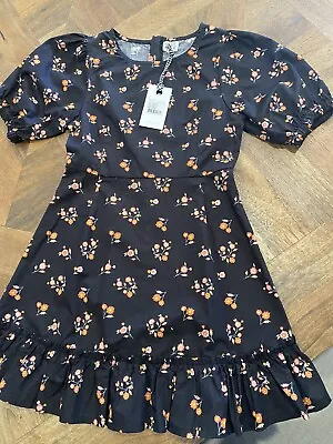 $15 • Buy SEED TEEN Black Floral GIRLS DRESS SIZE 8 - NEW WITH TAGS