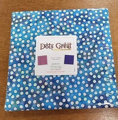 Benartex Indonesian Batik Dots Great Layer Cake -  42 Sqs 10  X 10   100% Cotton • £36.50