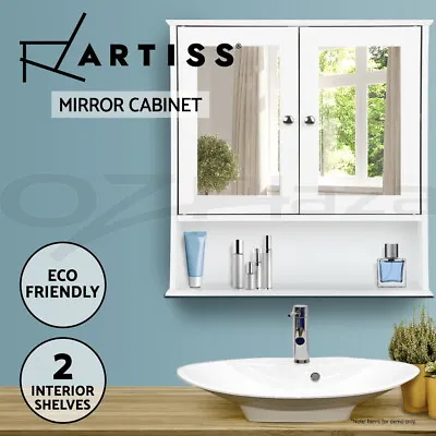 Artiss Bathroom Mirror Cabinet Storage Toilet Cupboard Wall Mounted Shelf • $61.95