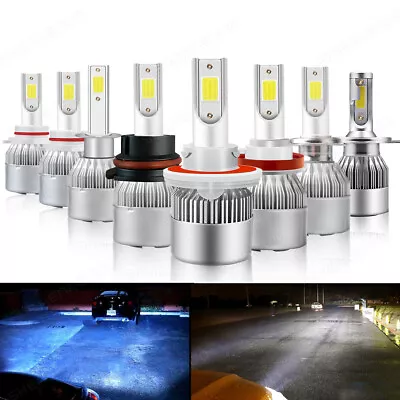 C6 LED Headlight High Low Beam Fog Light Bulbs 6000K/8000K 90059006H11 H7 H13 • $14.99