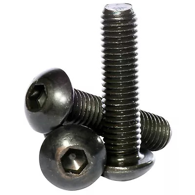 M2.5 M3 M4 M5 M6 M8 High Black Tensile Button Head Socket Screws Allen Key Bolts • £3.39