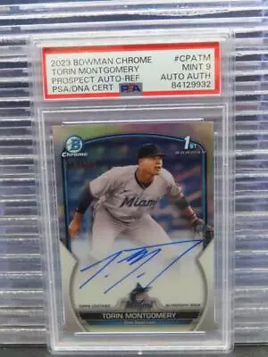 2023 Bowman Chrome Torin Montgomery 1st Auto Refractor PSA 9 #118/499 Marlins • $0.99