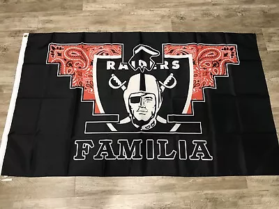 Las Vegas Oakland Raiders FAMILIA Flag - 3x5 FT RAIDER NATION Huelga Bird Ene • $19.88