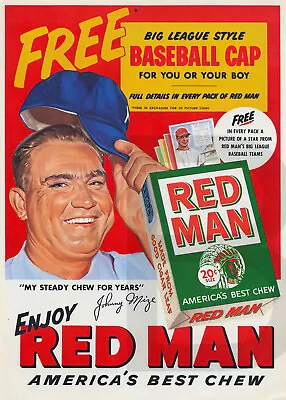 1954 Red Man Tobacco Ad 11 X 14  Photo Print • $16.96