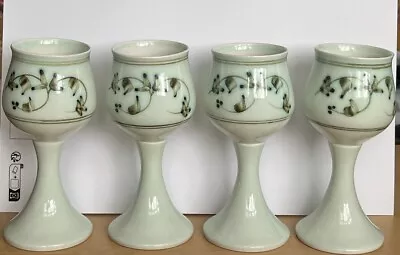 Vintage Handmade Iden Pottery Rye Sussex Wine Goblets • £20