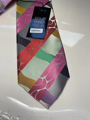 Nwt Verse 9 Multi Color Geometric Style Print Silk Designs Neck Tie & Hanky • $24.99