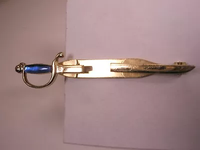 Blue Handle Cavalry Officers Sabre Sword Vintage ANSON LARGE Tie Bar Clip • $28.49