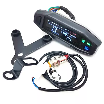 LCD Digital Speedometer Odometer Tachometer ATV Bar Gauge Meter Motorcycle Parts • $42.20