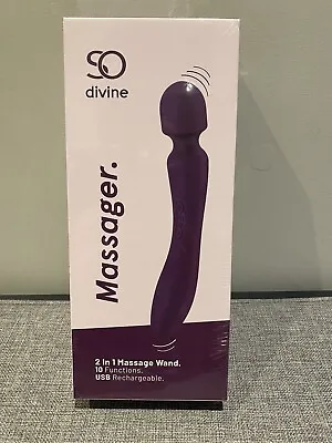 SO Divine 2 In 1 Massage Wand 10 Functions  USB Rechargeable - New • £15