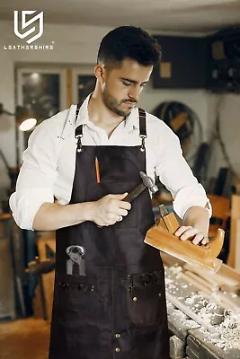 Full Grain Leather Apron Butcher Apron - Woodwork Apron - BBQ Apron - Work Apron • £59.99