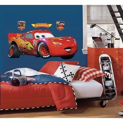 New GIANT LIGHTNING MCQUEEN WALL DECAL Disney Cars Movie Stickers Racing Decor • $19.99