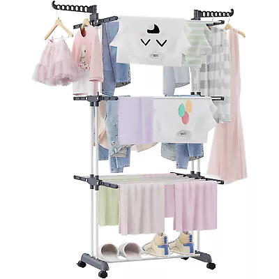 67  Heavy Duty Laundry Clothes Drying Rack Portable Folding Rolling Dryer Hanger • $38.59