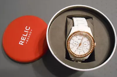 $22.95 • Buy Relic ZR15626 Rose Gold Crystal Accent 38MM Case Women's Watch With Case