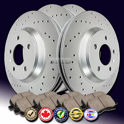 Z0736 FIT 1996 1997 Volvo 850 2WD Cross Drilled Brake Rotors Ceramic Pads F+R • $402.33