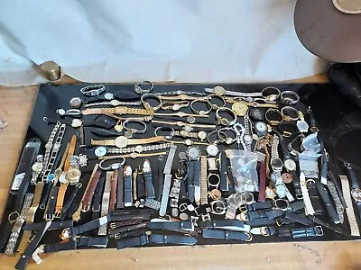Vintage Mixed Watch Lot & Watch Bands And Parts  Untested.  For Parts Or Repair • $29.99