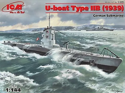 ICM S009 German Submarine U-Boat Type IIB (1939) 1/144 • $25.75