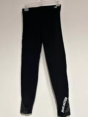 Victorias Secret Pink Nation Yoga Pants Leggings Black Size Small Crop • $8.33