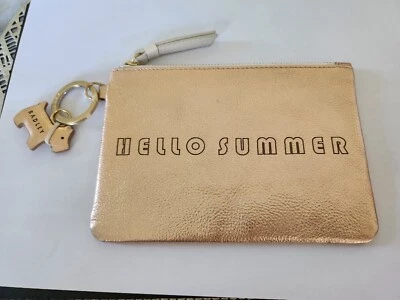 £21.95 • Buy RADLEY Metallic Leather Hello Summer Zip Pouch Purse + Dog Keyring