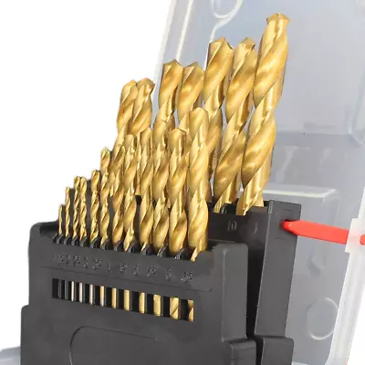 1.0 To 10Mm Metric Jobber Twist Drill Bits Set Of 19Pcs Titanium Coated HSS 4241 • $36.95