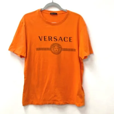 VERSACE Medusa Apparel Tops Short Sleeve T-shirt Cotton Orange • $291.50