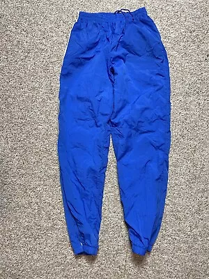 VINTAGE 90s NIKE Mens Small Blue Activewear Lined Windbreaker Jogger Track Pants • $29.99