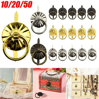 50Pcs Mini Pull Handles Vintage Ring Pulls Handle For Jewelry Box Cabinet Drawer • $10.77