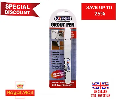£2.99 • Buy Grout Pens Bath Kitchen Shower Tile Repair Reviver Anti-Mould * White