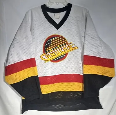 Vintage 90’s Vancouver Canucks CCM Hockey Jersey Size Large NHL Mesh Excellent • $84.95
