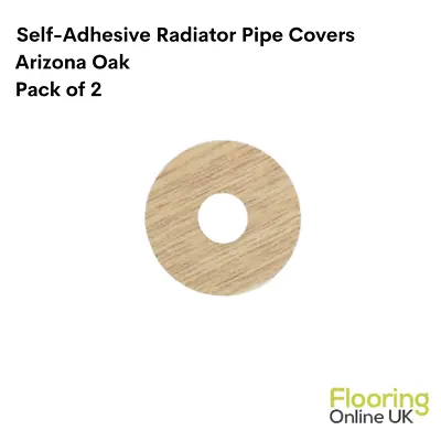 Laminate Radiator Pipe Rose Covers Self-Adhesive Pack Of 2 Arizona Oak Shade • £10.99