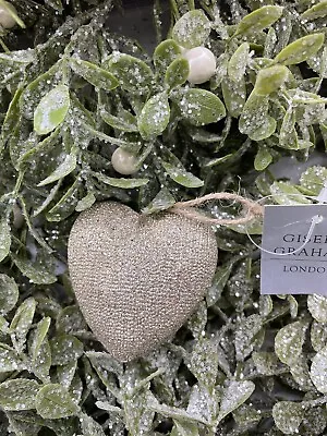 £3 • Buy Gisela Graham Gold Glitter Heart Christmas Tree Decoration