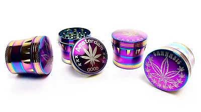 METAL HERB CRUSHER 40mm 4 Part RAINBOW GRINDER  ALUMINIUM HAND GRINDER • £6.49