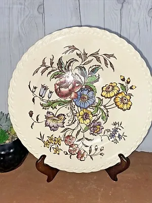 Vvernon Kilns May Flower Large Dinner Plate 10.25 Inches Set 2 Handpainted USA • $35