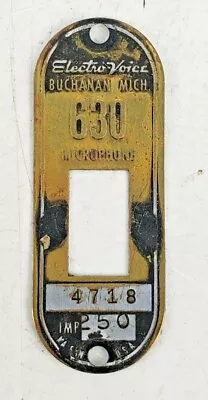 $24.95 • Buy Vintage Electro-Voice Model 630 Microphone Name Switch Plate ID AS IS #2