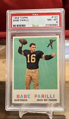 1959 Topps - Babe Parilli (#107)  Green Bay Packers  PSA 8  NM-MT • $45.99