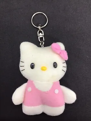 2005 Sanrio Hello Kitty Plush Keychain 4” Pink Bow & Overalls Mini Toy • $19.99