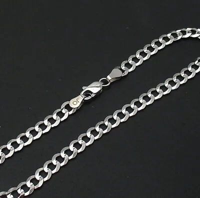 8  4.7mm Unisex Curb Miami Cuban Link Bracelet Real  Solid  White Gold • $561
