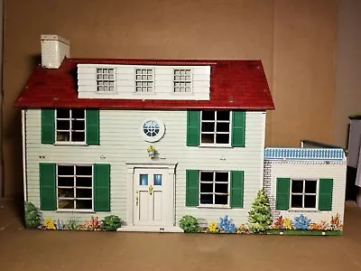 Vintage 1950's Marx Tin Litho 2 Story Colonial Dollhouse Green • $55.21